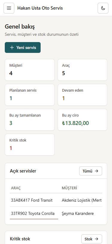 AracımX Android uygulamasında genel bakış ekranı (örnek verilerle)